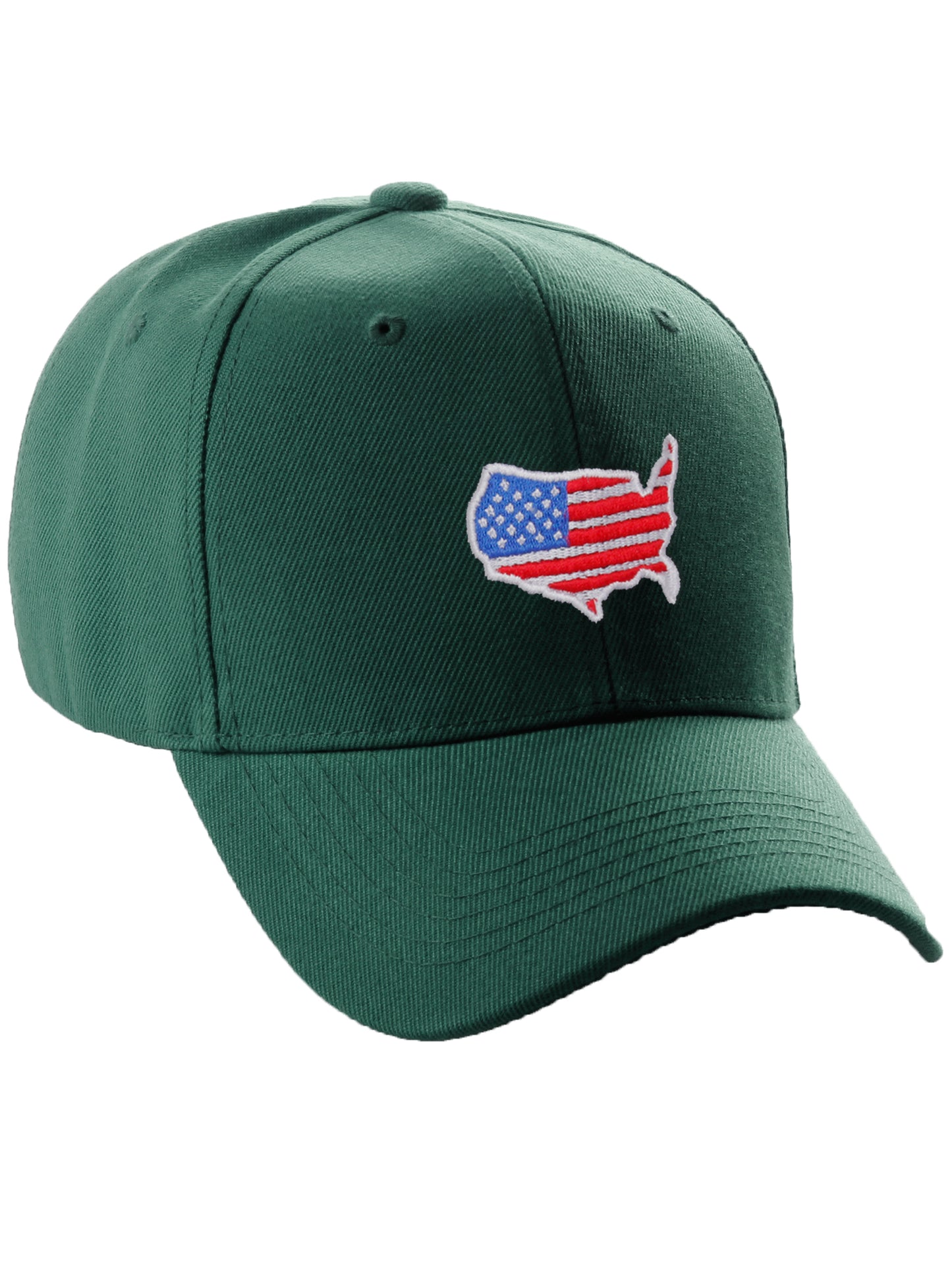 Daxton Classic Structured Embroidered USA Flag Baseball Cap Adjustable Curved Visor