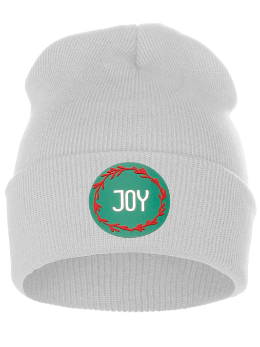 I&W Holiday Christmas Beanie Joy  Winter Knit Cuffed Beanie Hat