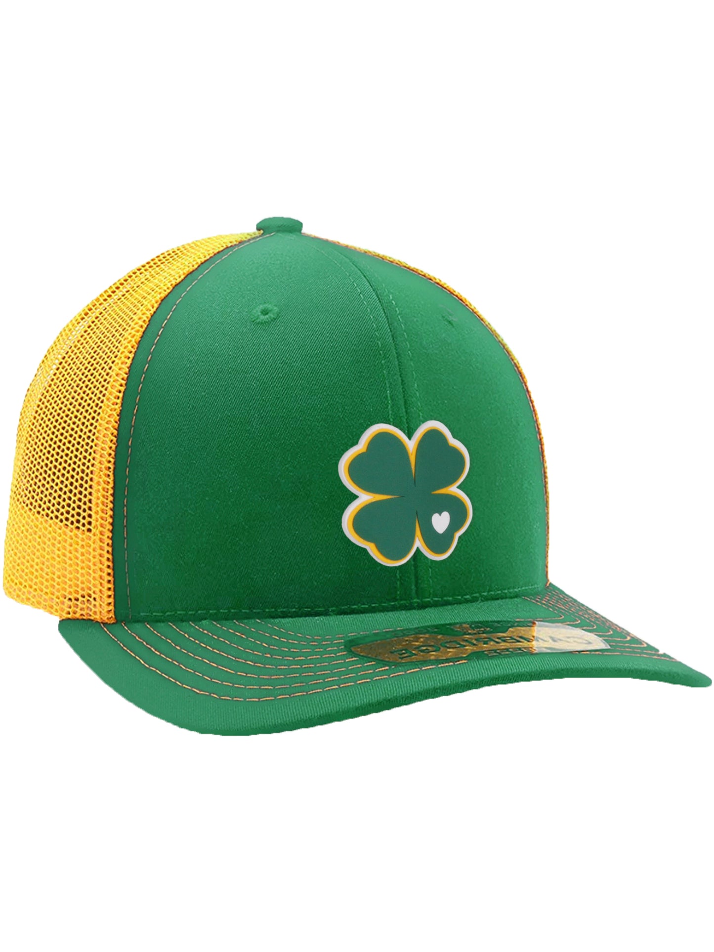 Daxton Baseball Trucker Hat St.Patrick Day 3D Lucky Clover Structured Mid Profile Cap