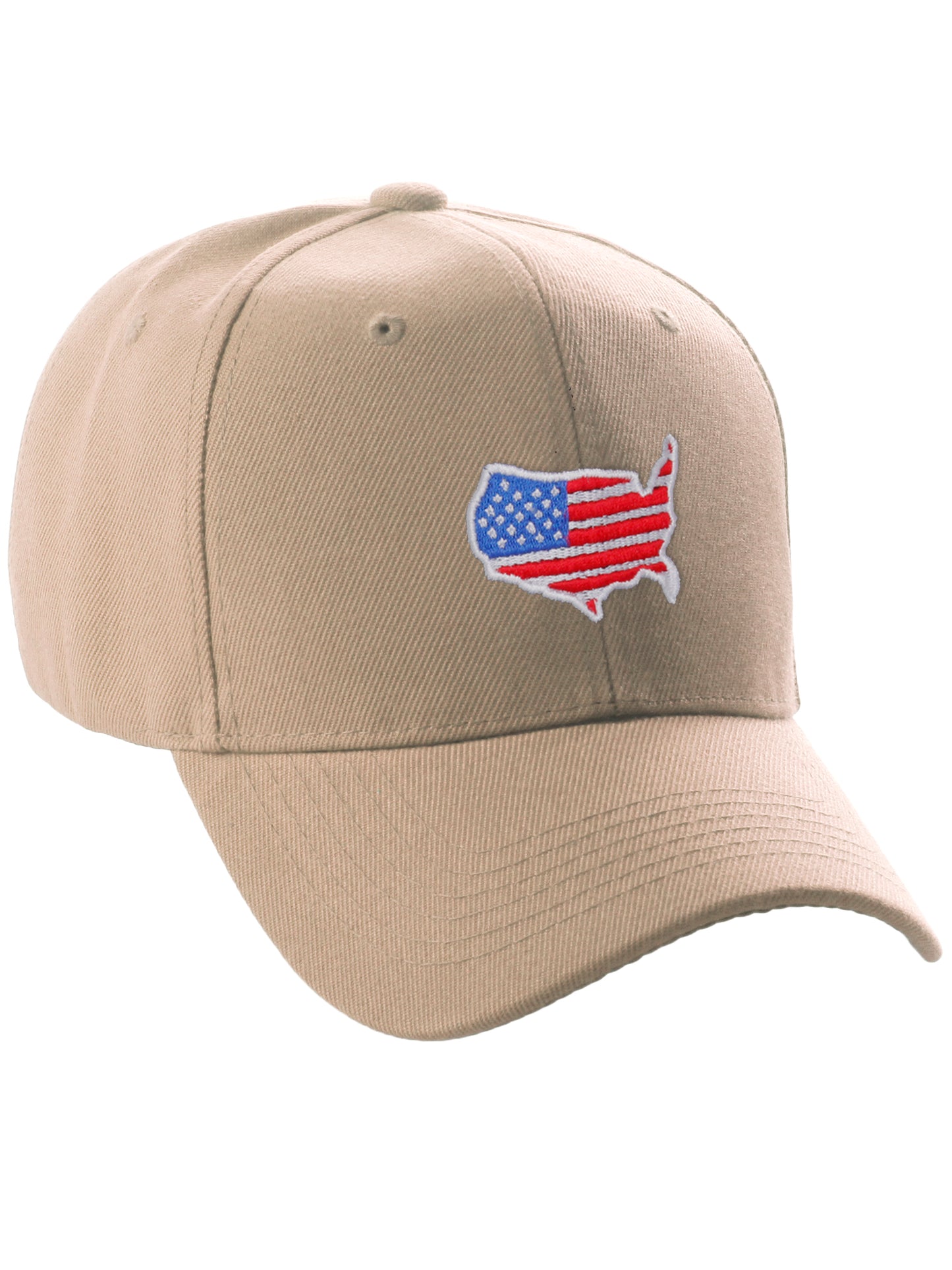 Daxton Classic Structured Embroidered USA Flag Baseball Cap Adjustable Curved Visor