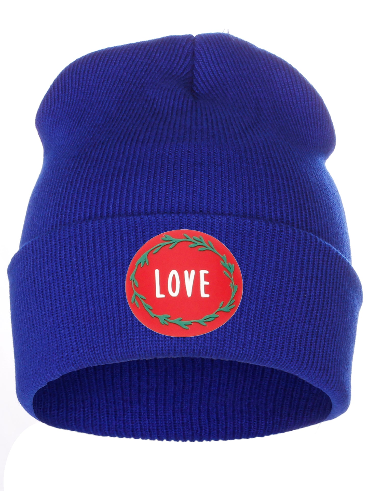 I&W Holiday Christmas Beanie Love  Winter Knit Cuffed Beanie Hat