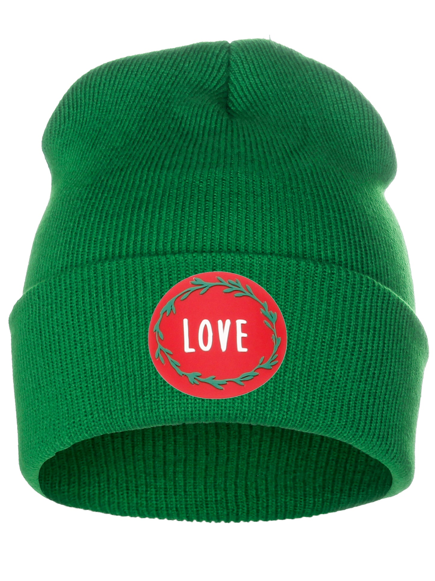 I&W Holiday Christmas Beanie Love  Winter Knit Cuffed Beanie Hat
