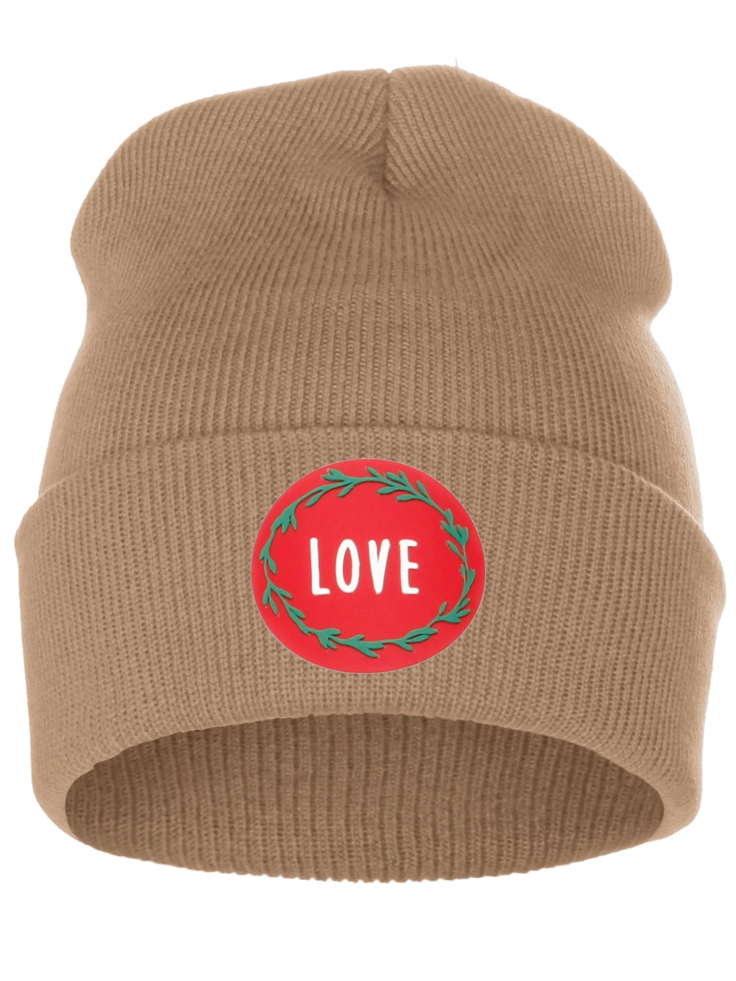 I&W Holiday Christmas Beanie Love  Winter Knit Cuffed Beanie Hat