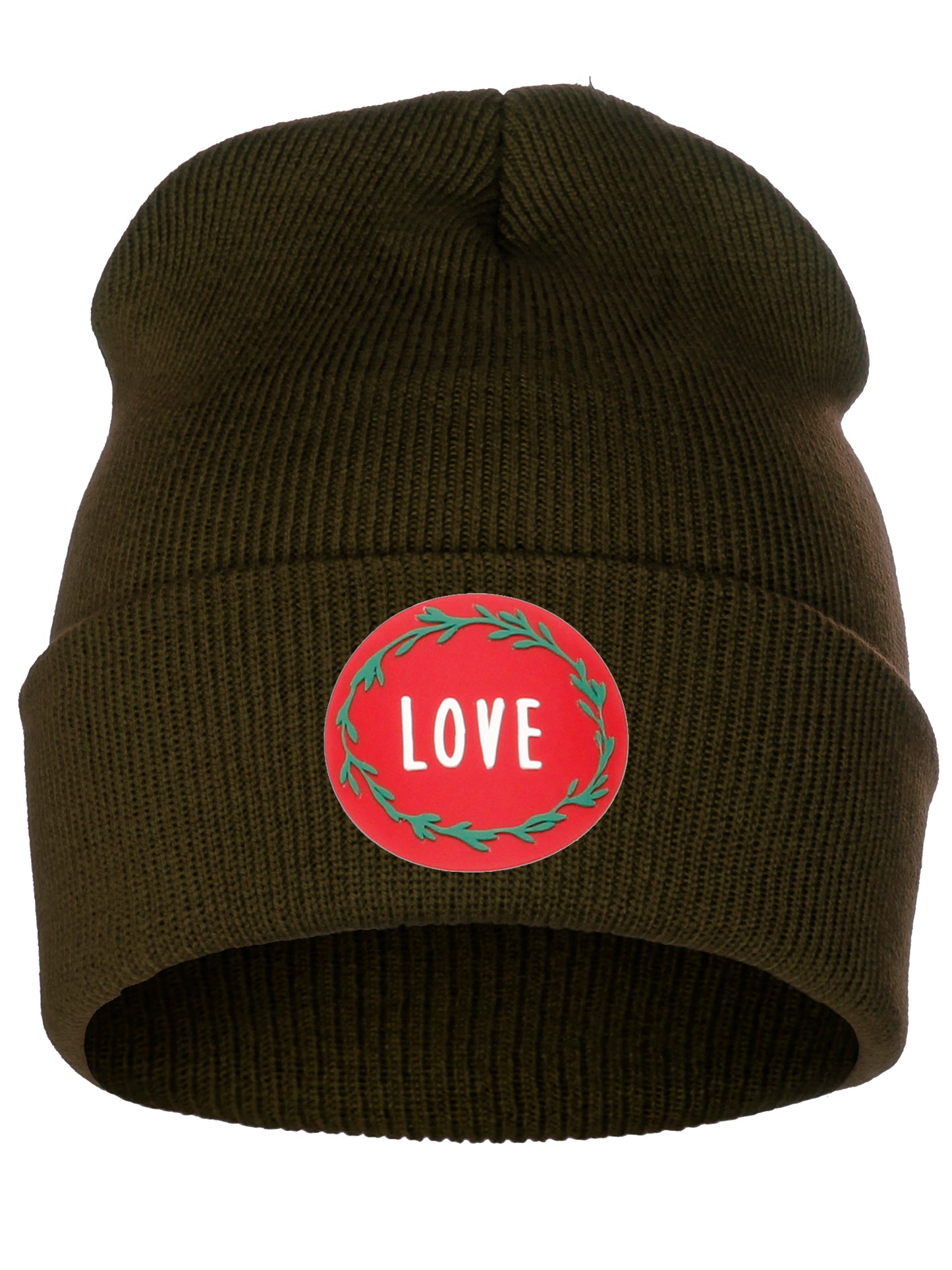 I&W Holiday Christmas Beanie Love  Winter Knit Cuffed Beanie Hat
