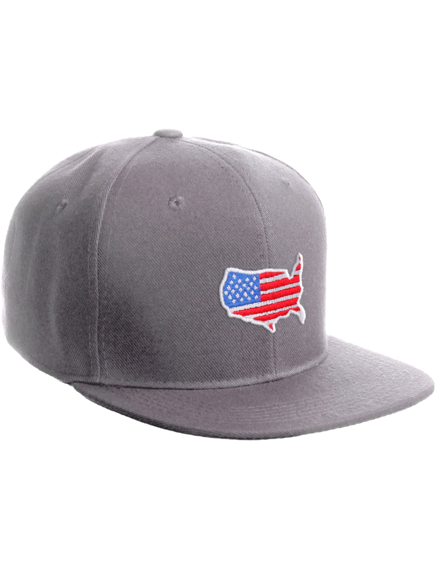 Daxton Embroidered USA Flag Snapback Flat Bill Hat Cap Adjustable Back