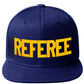 Classic Snapback Referee Hat High Profile Flat Bill Visor Adjustable Back Cap