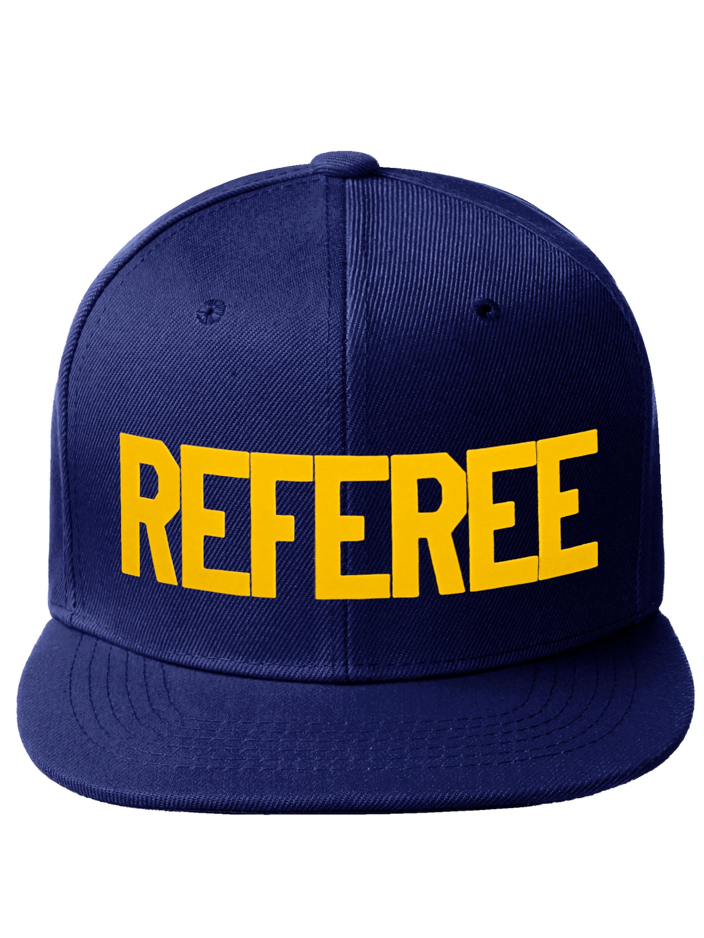 Classic Snapback Referee Hat High Profile Flat Bill Visor Adjustable Back Cap