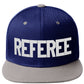 Classic Snapback Referee Hat High Profile Flat Bill Visor Adjustable Back Cap