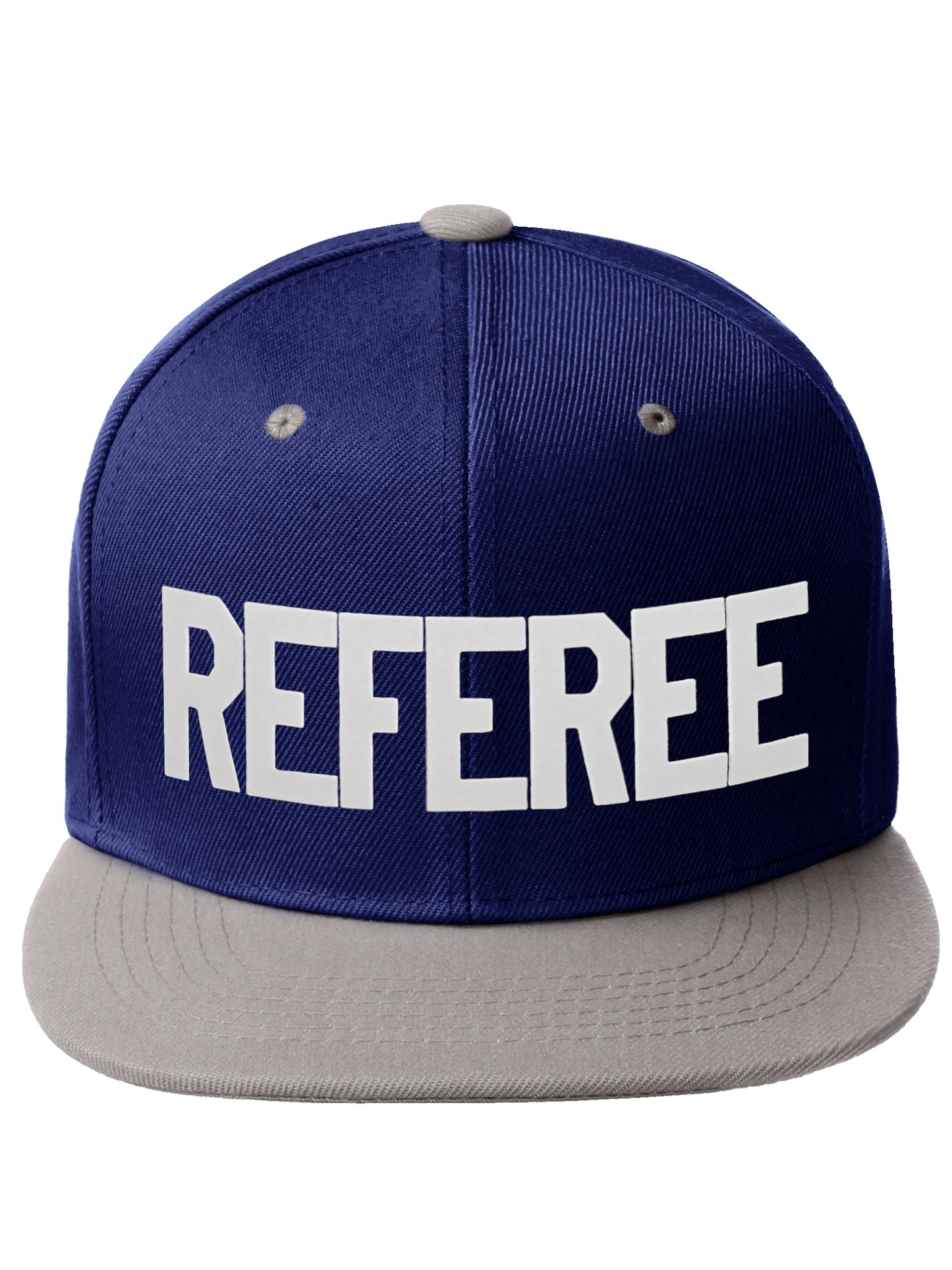 Classic Snapback Referee Hat High Profile Flat Bill Visor Adjustable Back Cap