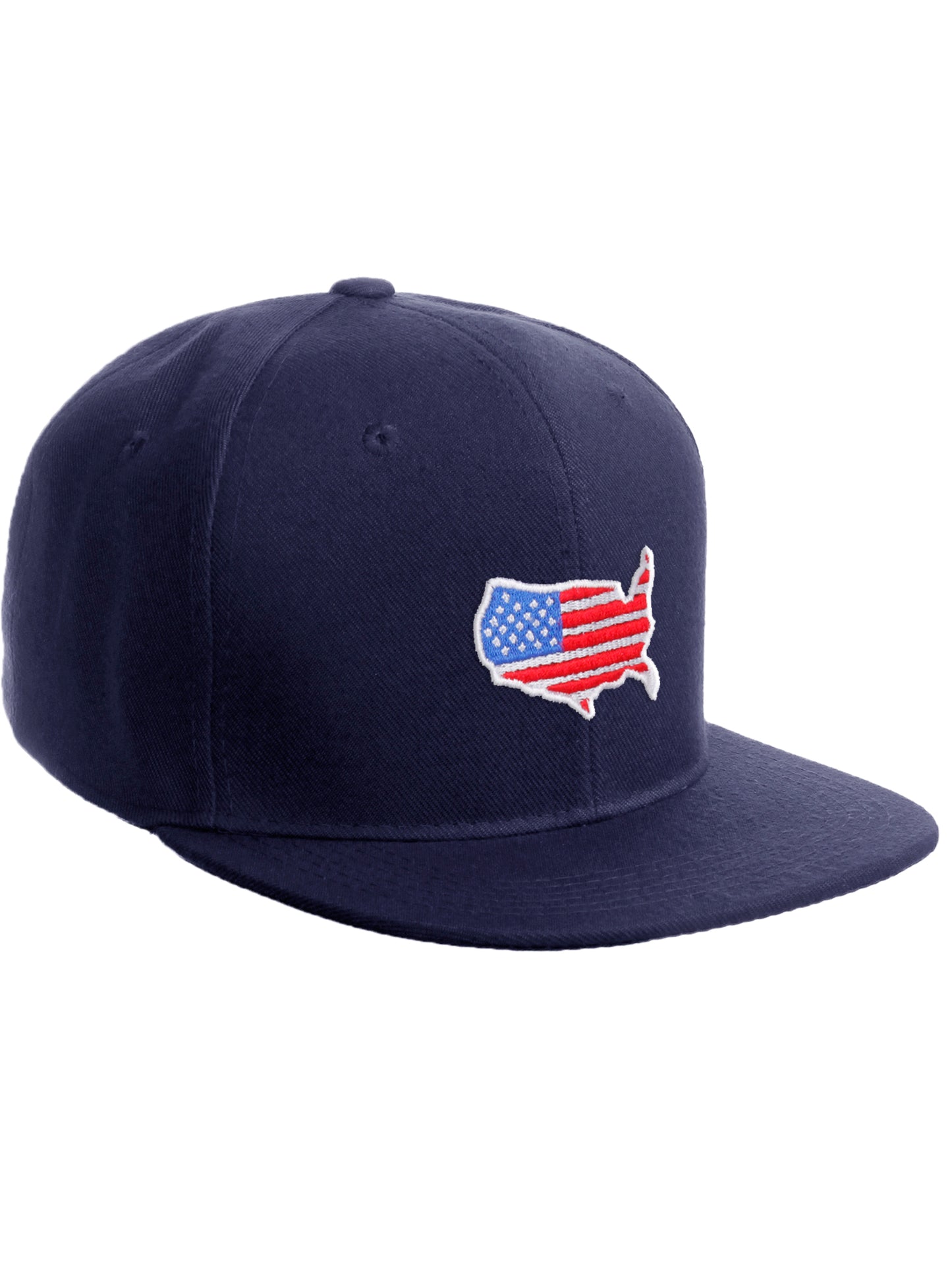 Daxton Embroidered USA Flag Snapback Flat Bill Hat Cap Adjustable Back