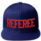 Classic Snapback Referee Hat High Profile Flat Bill Visor Adjustable Back Cap