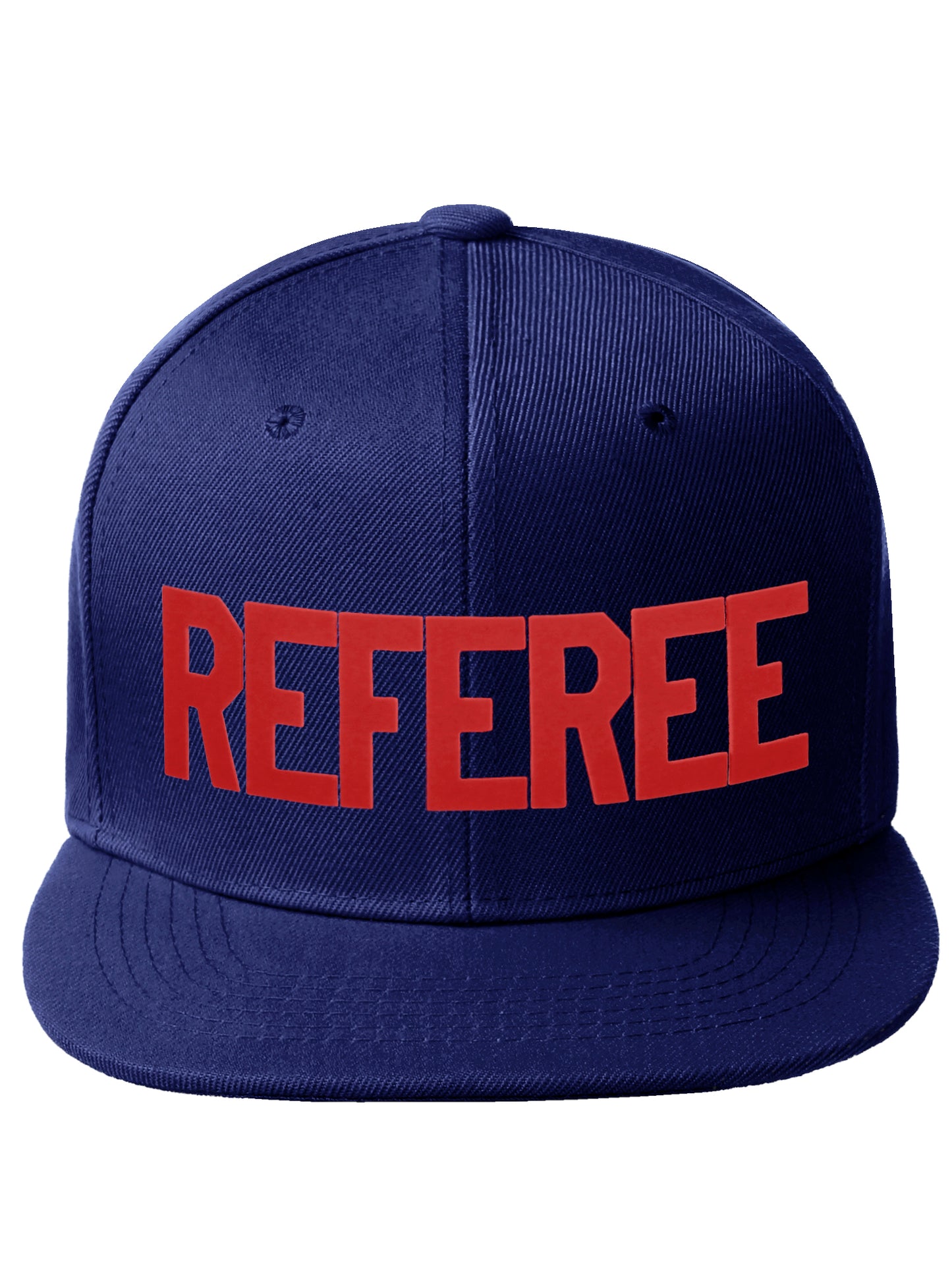 Classic Snapback Referee Hat High Profile Flat Bill Visor Adjustable Back Cap