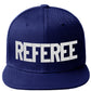Classic Snapback Referee Hat High Profile Flat Bill Visor Adjustable Back Cap
