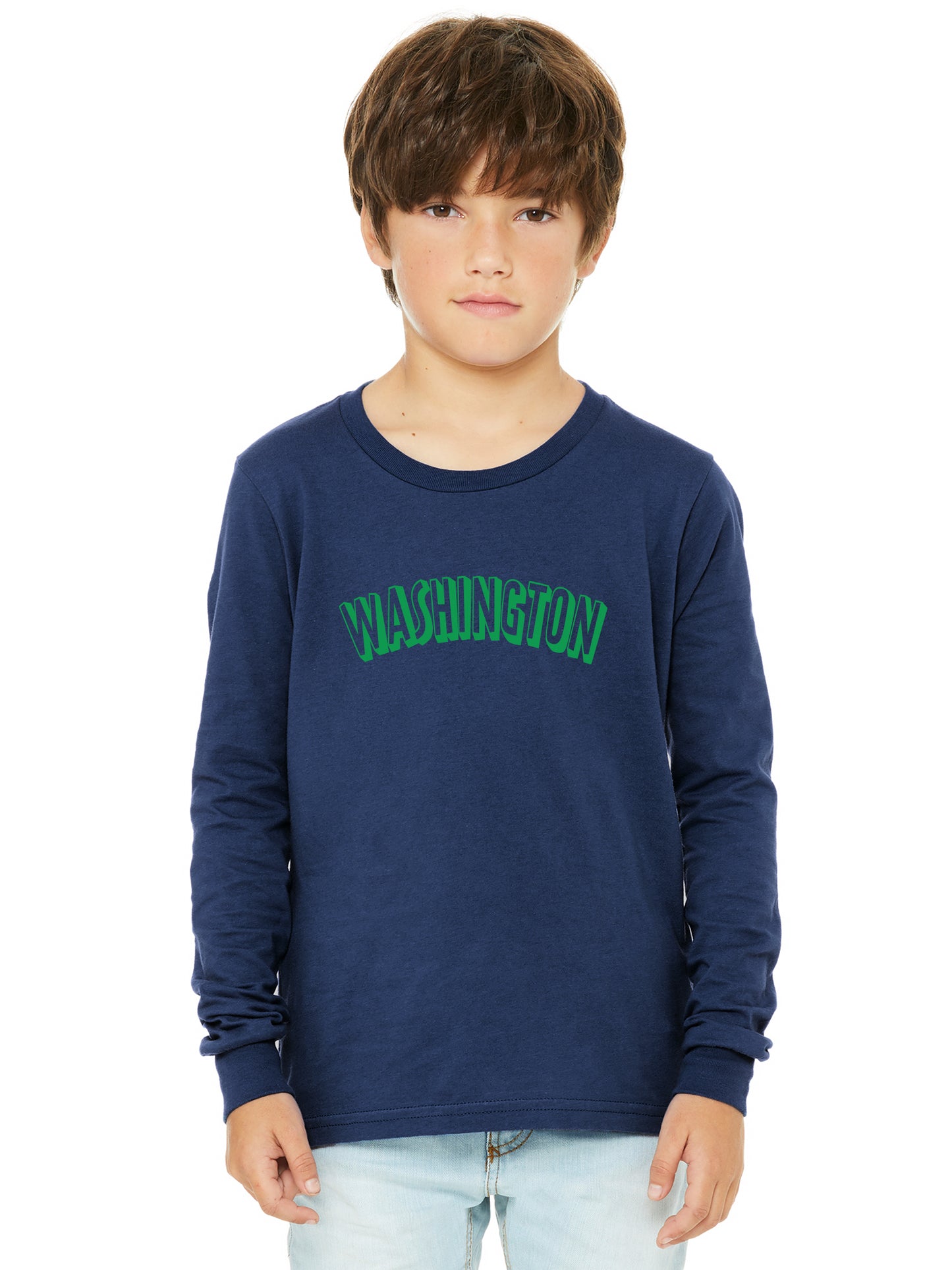 Daxton Youth Long Sleeve Washington Basic Tshirt