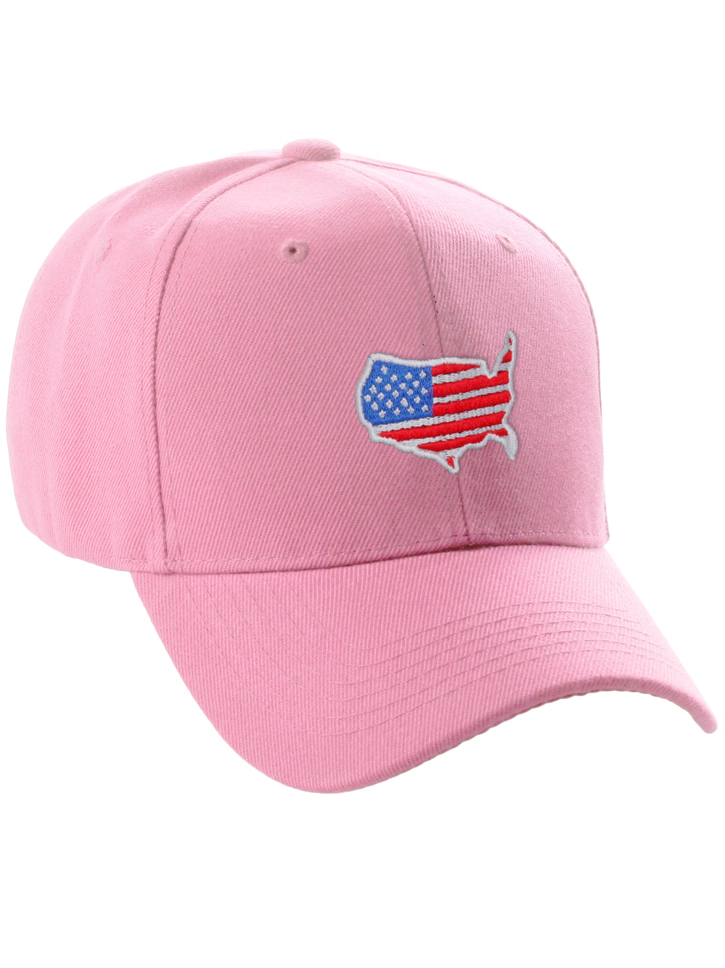 Daxton Classic Structured Embroidered USA Flag Baseball Cap Adjustable Curved Visor