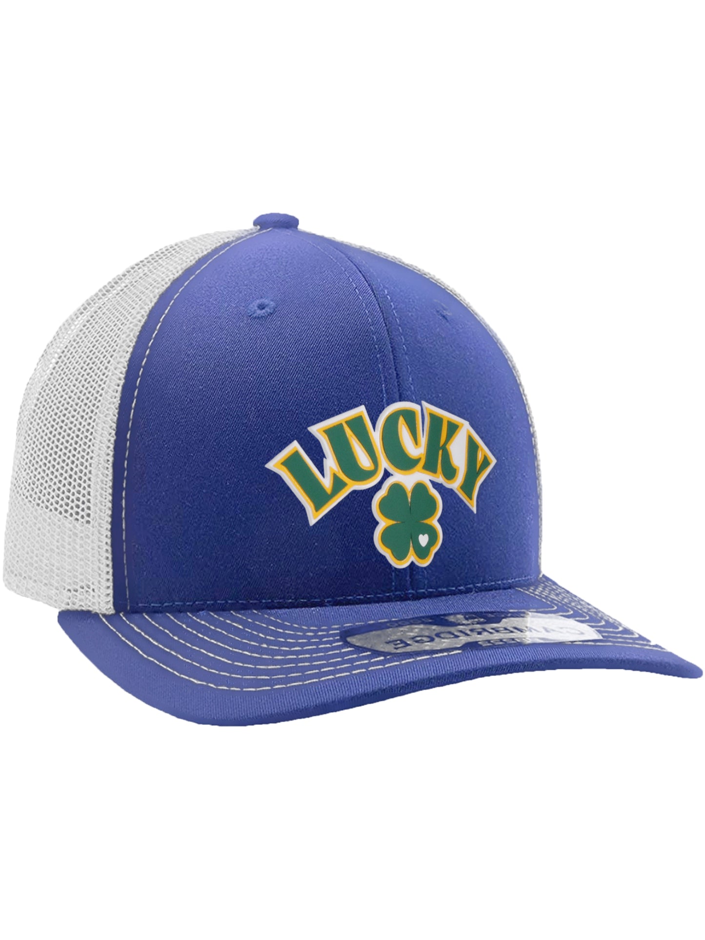 Daxton Baseball Trucker Hat St.Patrick Day 3D Lucky Clover Structured Mid Profile Cap
