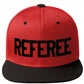 Classic Snapback Referee Hat High Profile Flat Bill Visor Adjustable Back Cap