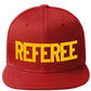 Classic Snapback Referee Hat High Profile Flat Bill Visor Adjustable Back Cap