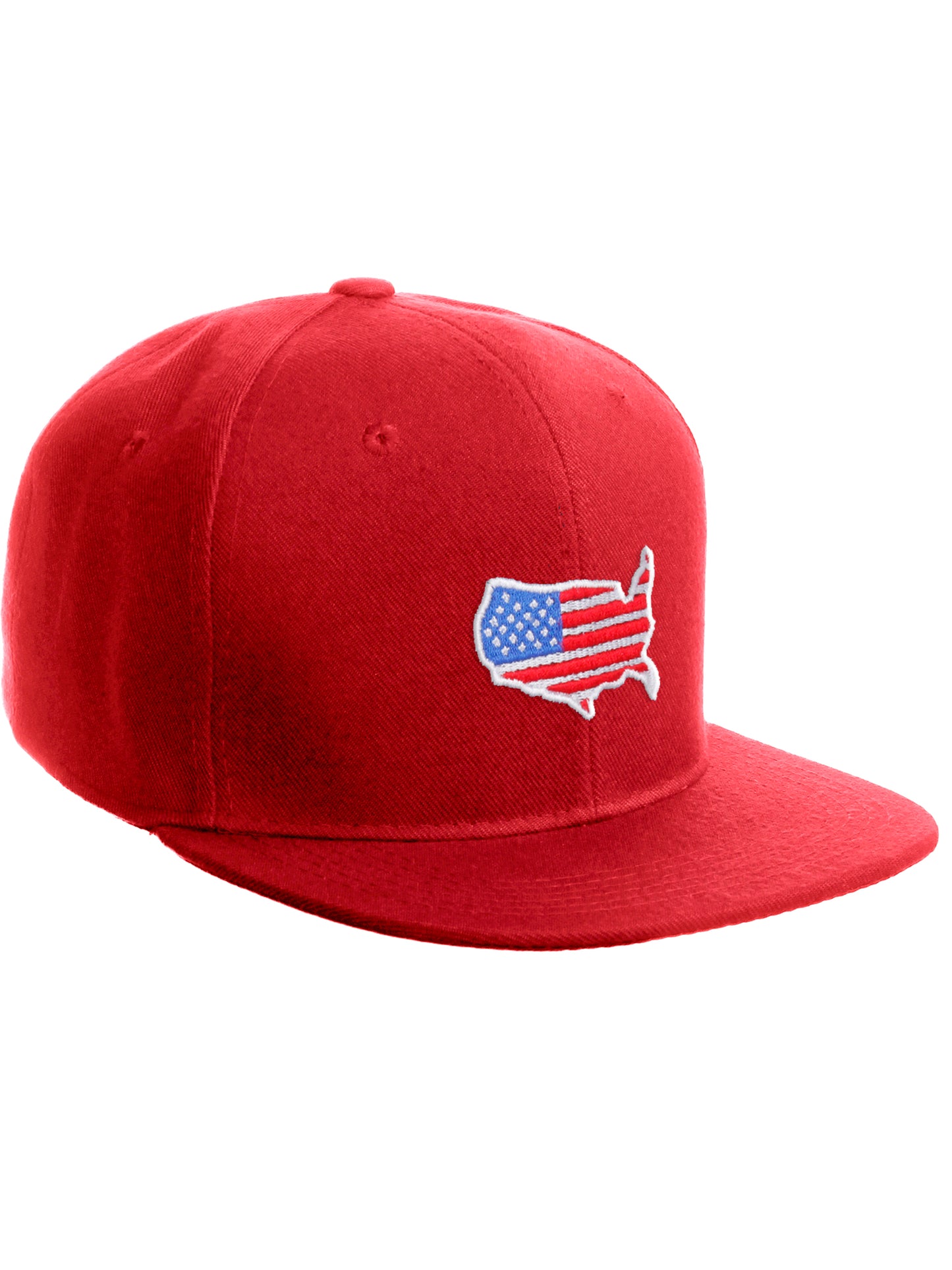 Daxton Embroidered USA Flag Snapback Flat Bill Hat Cap Adjustable Back