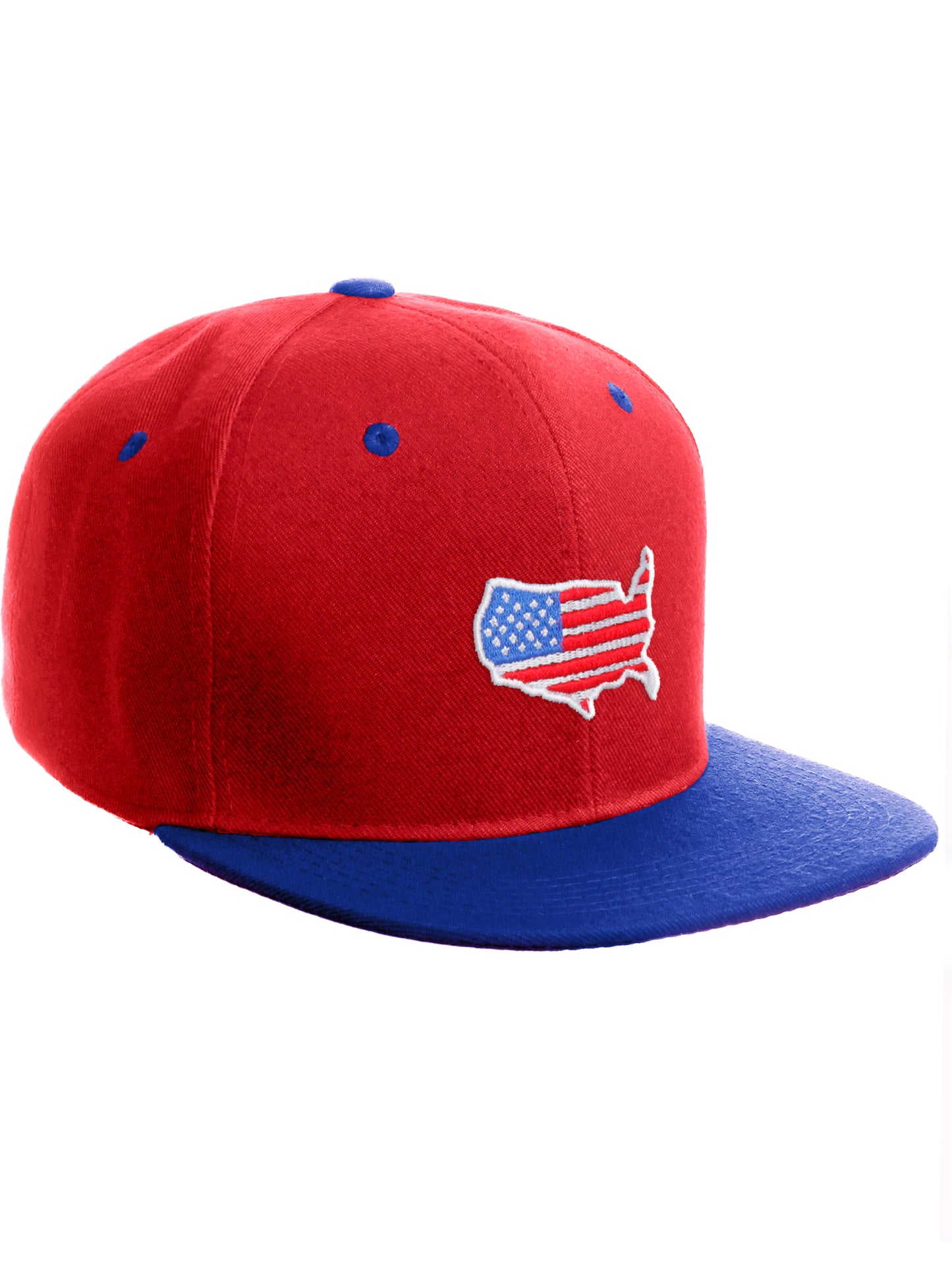 Daxton Embroidered USA Flag Snapback Flat Bill Hat Cap Adjustable Back
