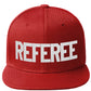 Classic Snapback Referee Hat High Profile Flat Bill Visor Adjustable Back Cap