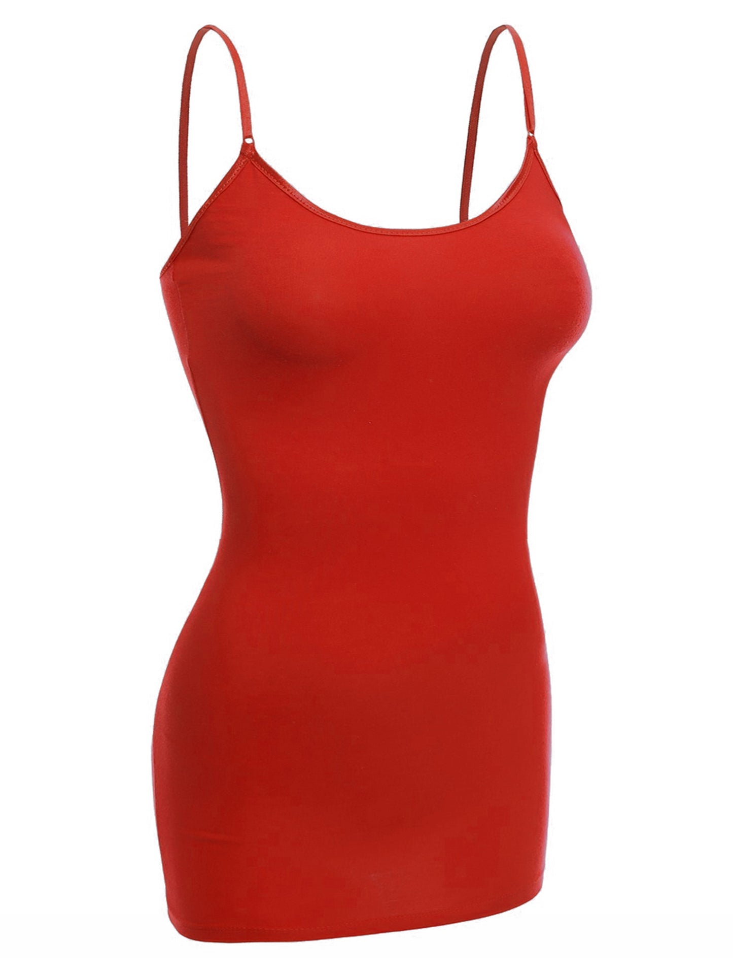 Emmalise Women Camisole Built in Bra Wireless Fabric Support Long Layering Cami