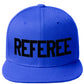 Classic Snapback Referee Hat High Profile Flat Bill Visor Adjustable Back Cap