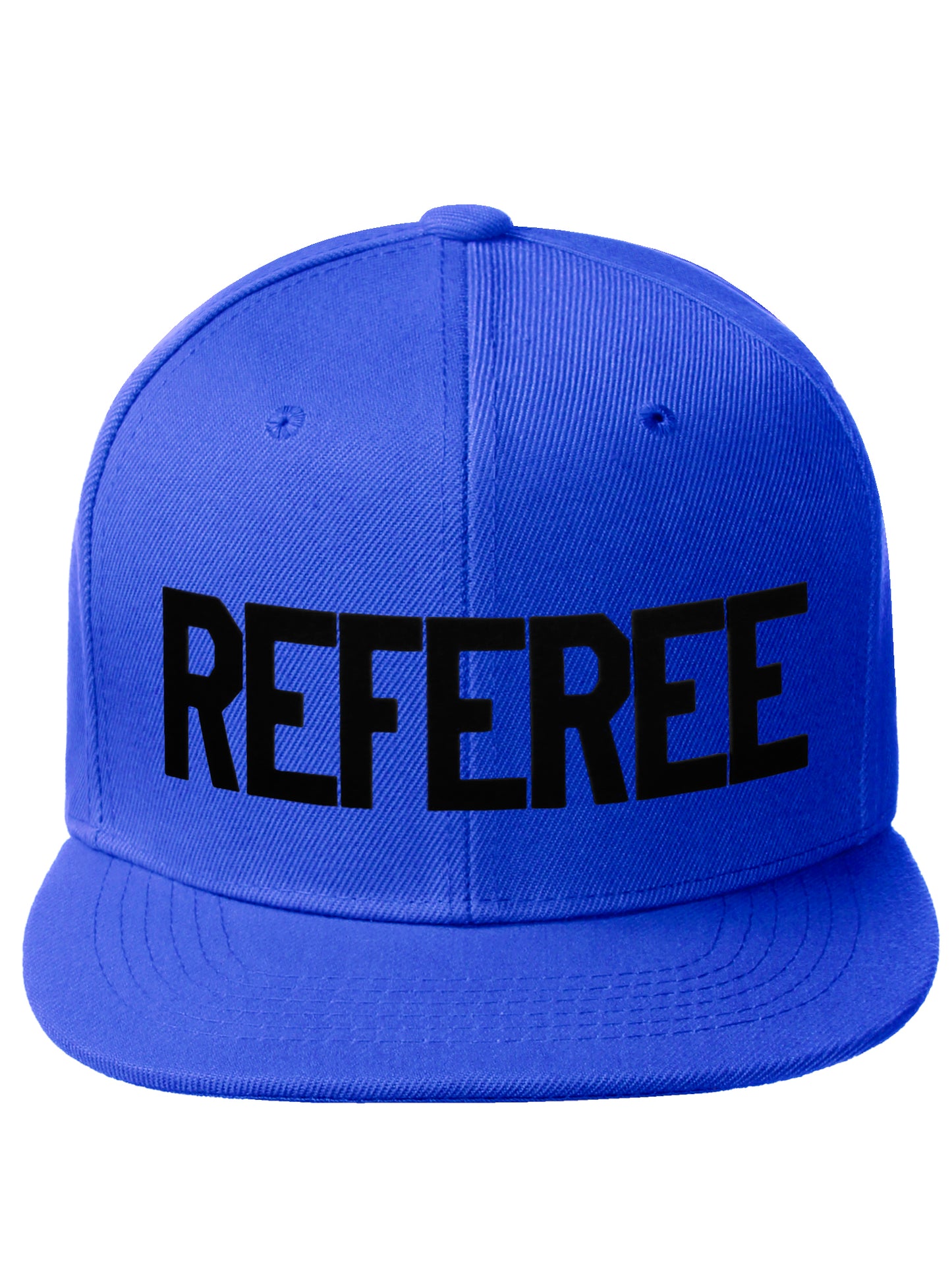 Classic Snapback Referee Hat High Profile Flat Bill Visor Adjustable Back Cap