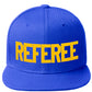 Classic Snapback Referee Hat High Profile Flat Bill Visor Adjustable Back Cap