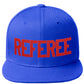 Classic Snapback Referee Hat High Profile Flat Bill Visor Adjustable Back Cap