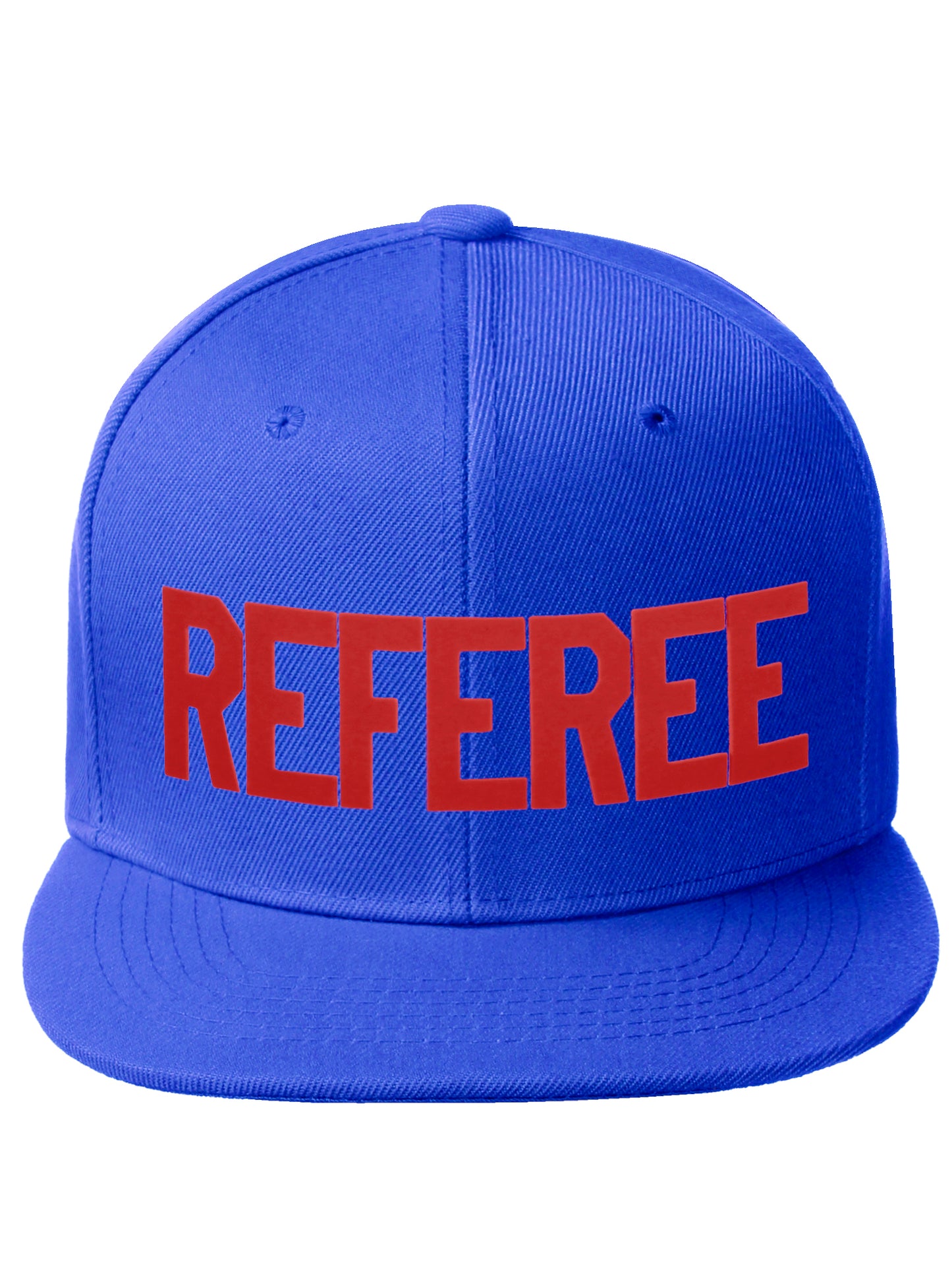 Classic Snapback Referee Hat High Profile Flat Bill Visor Adjustable Back Cap