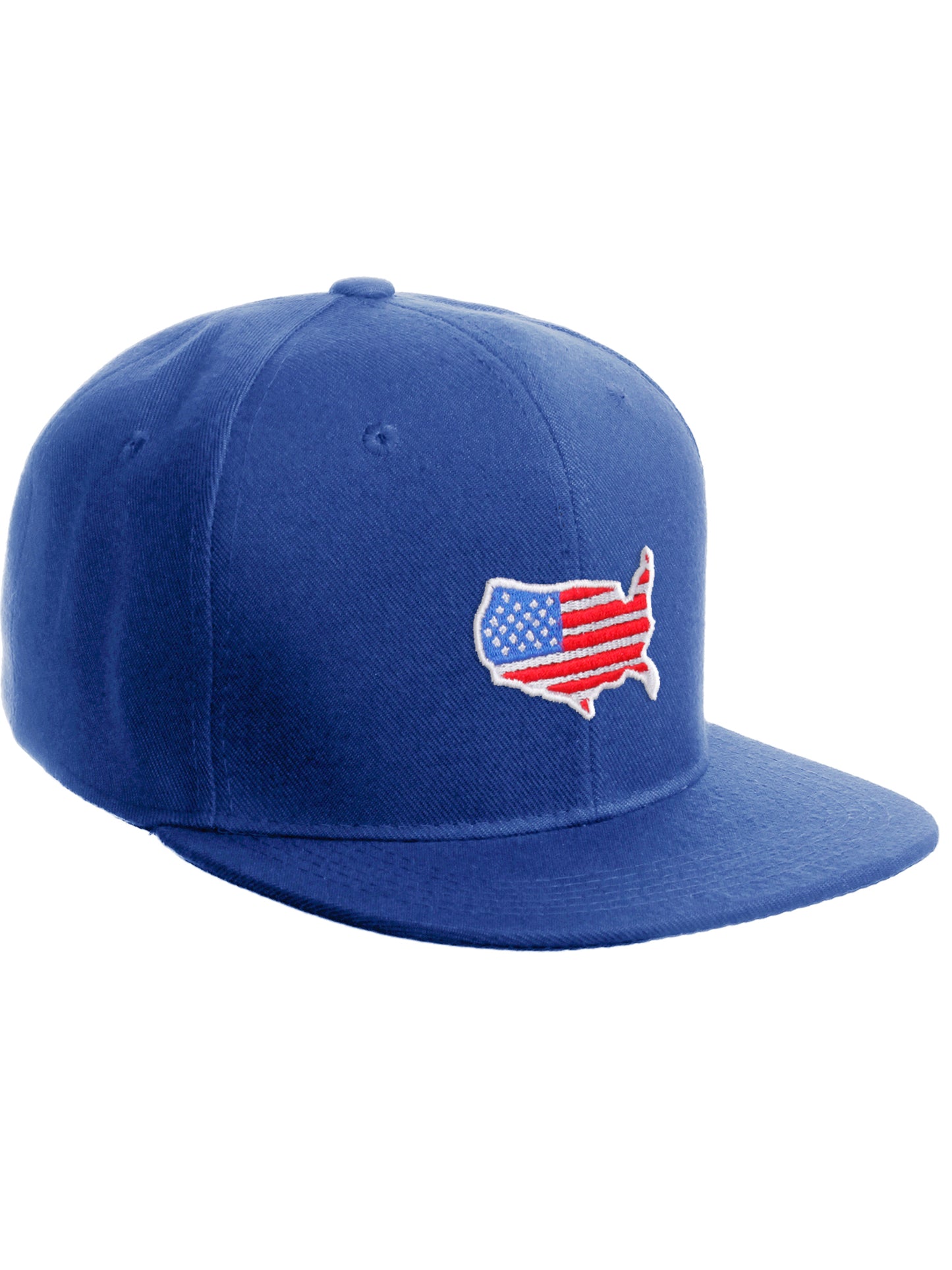 Daxton Embroidered USA Flag Snapback Flat Bill Hat Cap Adjustable Back