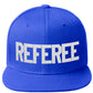 Classic Snapback Referee Hat High Profile Flat Bill Visor Adjustable Back Cap