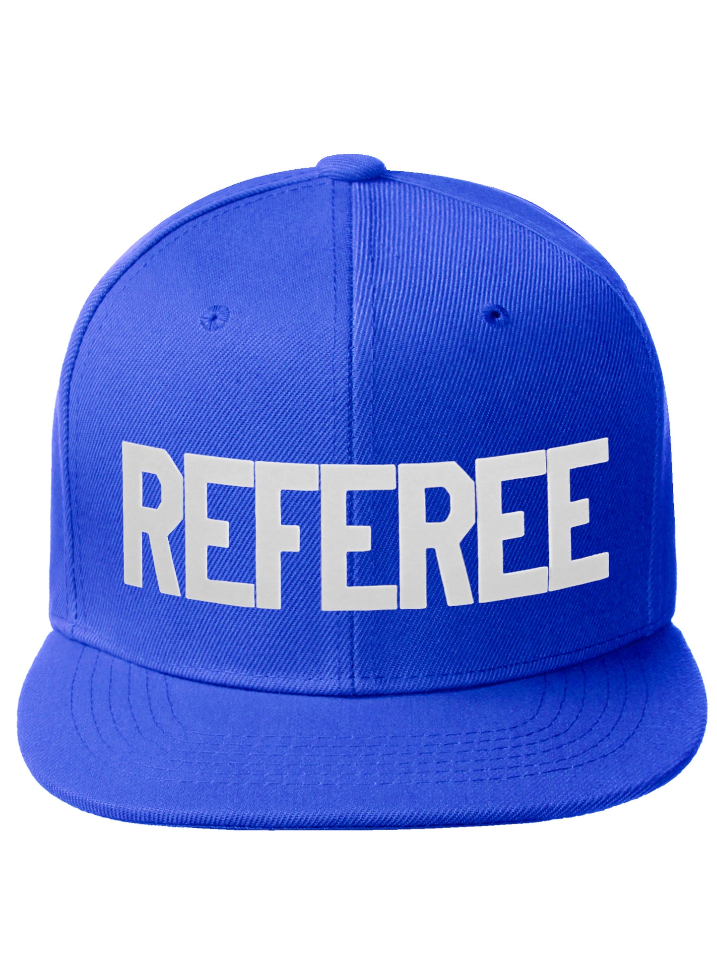 Classic Snapback Referee Hat High Profile Flat Bill Visor Adjustable Back Cap