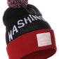 American Cities Washington DC Arch Letters Pom Pom Knit Hat Cap Beanie