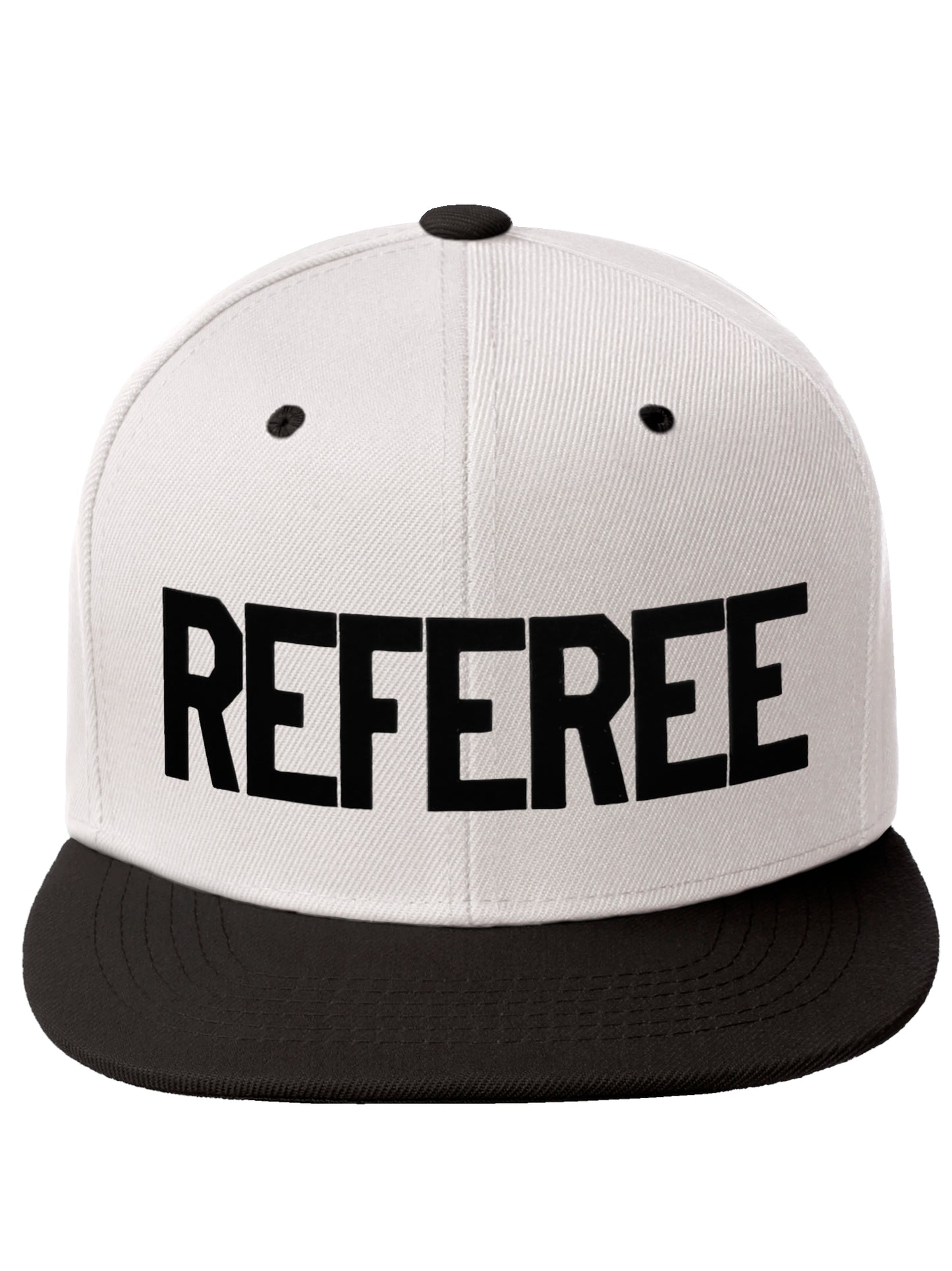 Classic Snapback Referee Hat High Profile Flat Bill Visor Adjustable Back Cap
