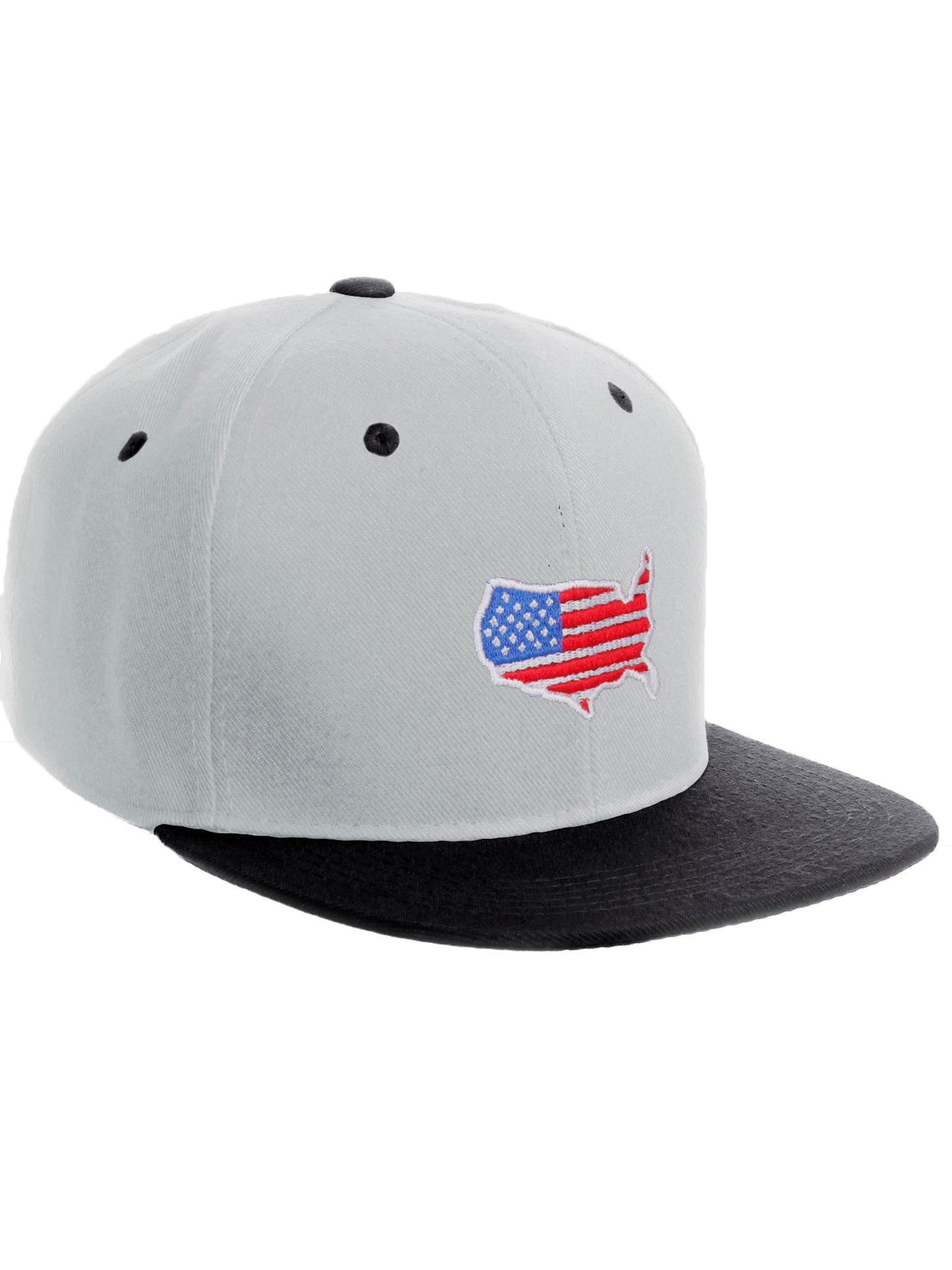 Daxton Embroidered USA Flag Snapback Flat Bill Hat Cap Adjustable Back