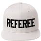 Classic Snapback Referee Hat High Profile Flat Bill Visor Adjustable Back Cap