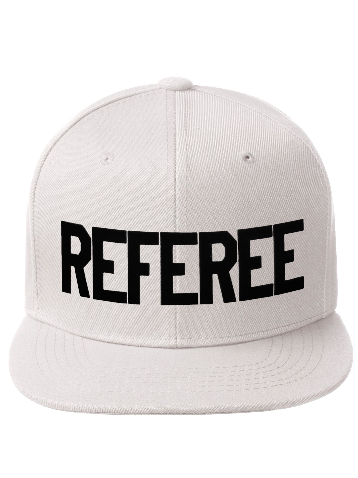 Classic Snapback Referee Hat High Profile Flat Bill Visor Adjustable Back Cap
