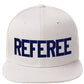 Classic Snapback Referee Hat High Profile Flat Bill Visor Adjustable Back Cap
