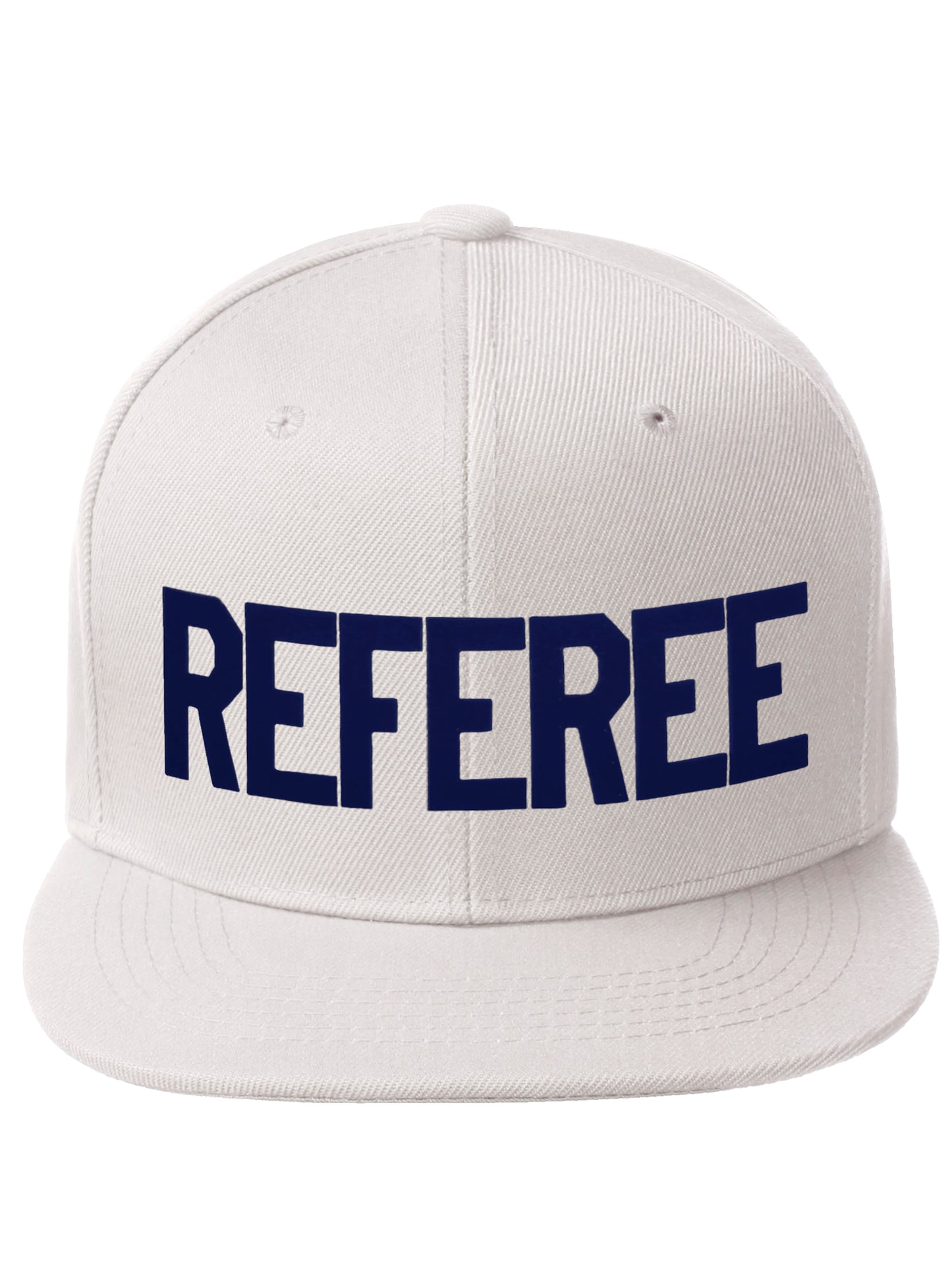 Classic Snapback Referee Hat High Profile Flat Bill Visor Adjustable Back Cap