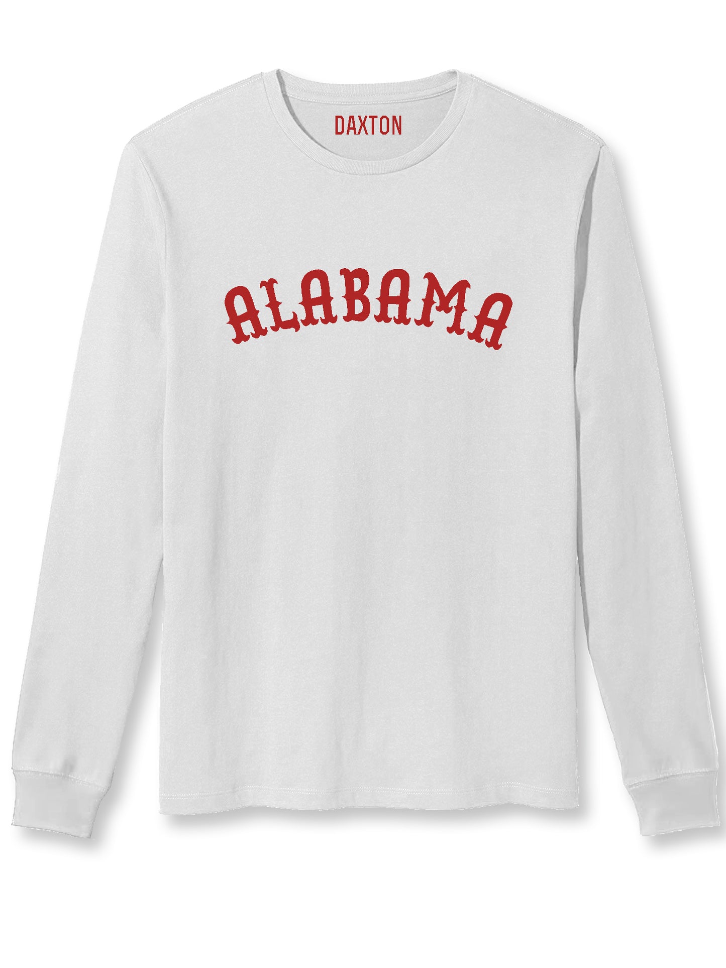 Daxton Retro Alabama Arch Font Long Sleeves T Shirt Soft Medium Weight Cotton