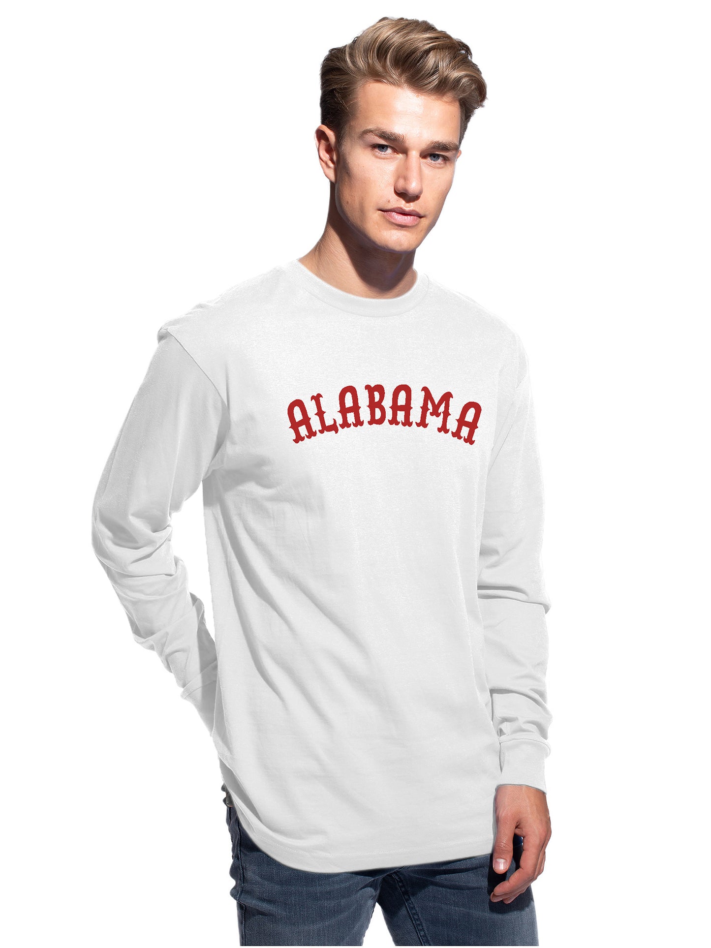 Daxton Retro Alabama Arch Font Long Sleeves T Shirt Soft Medium Weight Cotton