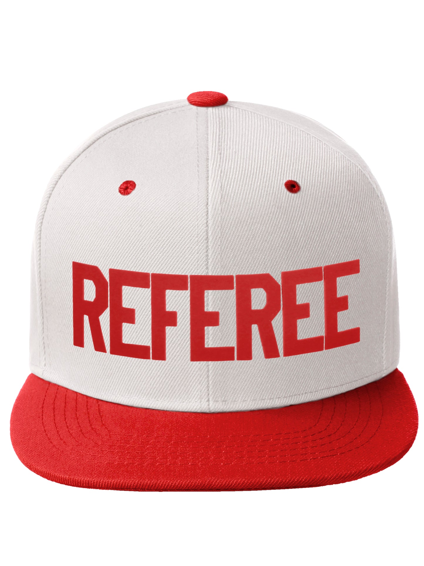 Classic Snapback Referee Hat High Profile Flat Bill Visor Adjustable Back Cap