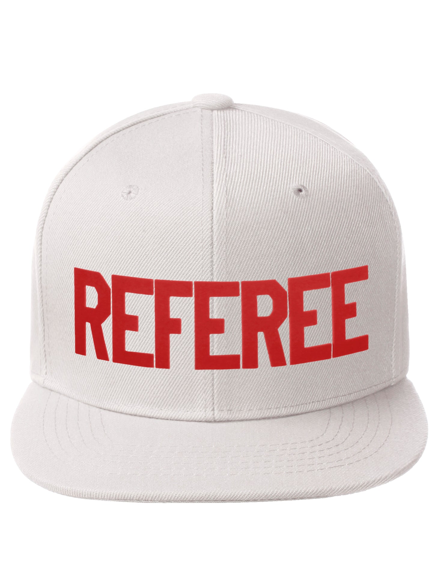 Classic Snapback Referee Hat High Profile Flat Bill Visor Adjustable Back Cap