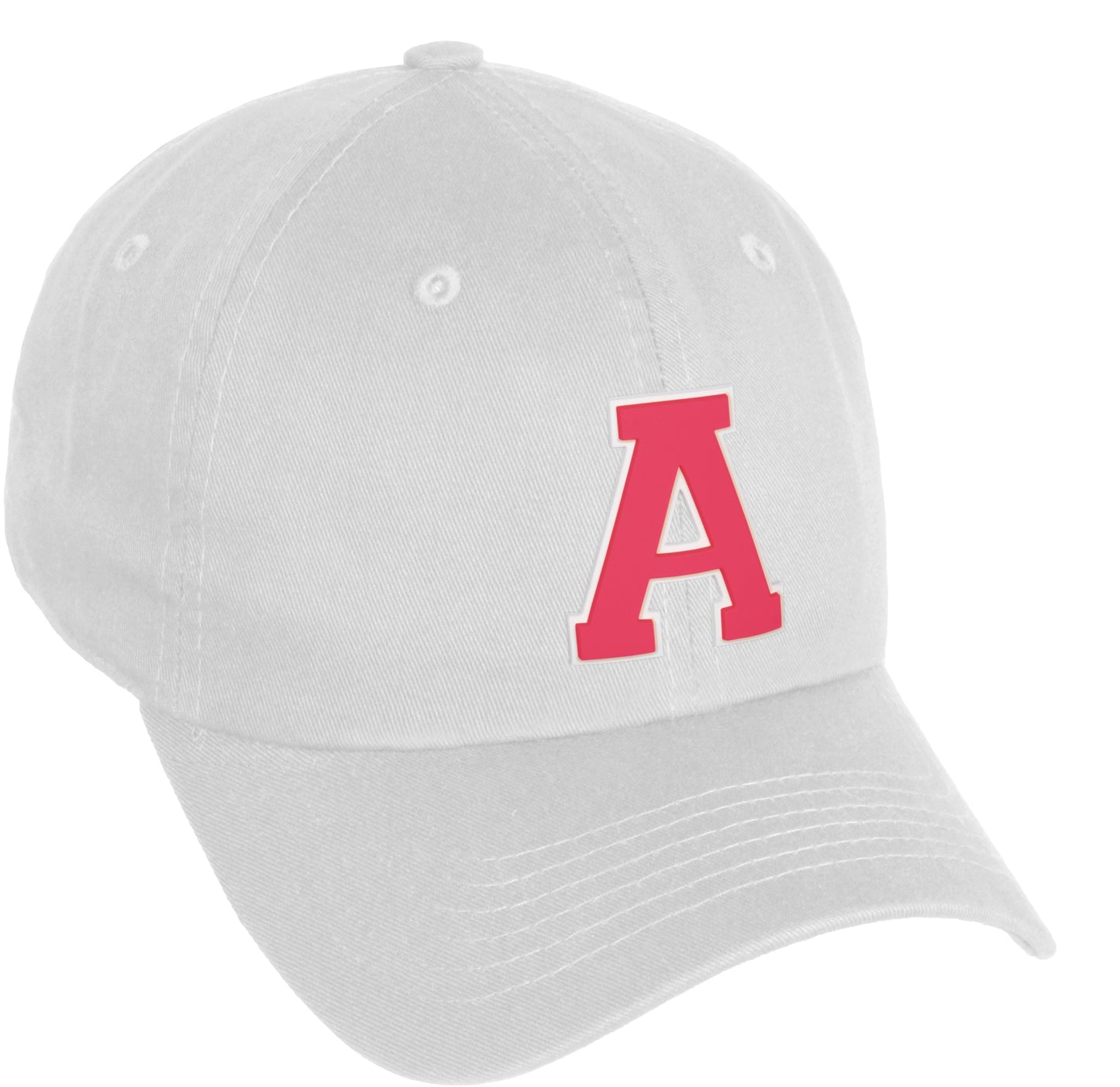 Daxton Classic 3D Varsity White Rose Initial Letters Baseball Dad Hat