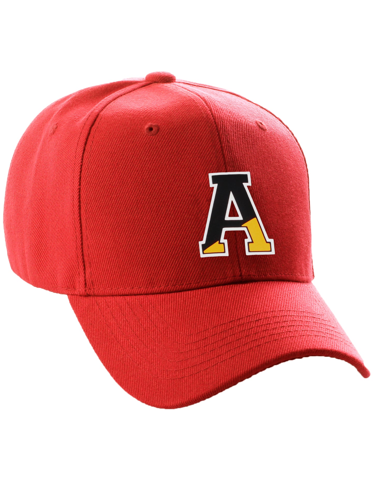 Daxton Two Tone Initial Numbers Letters Structured Red Hat