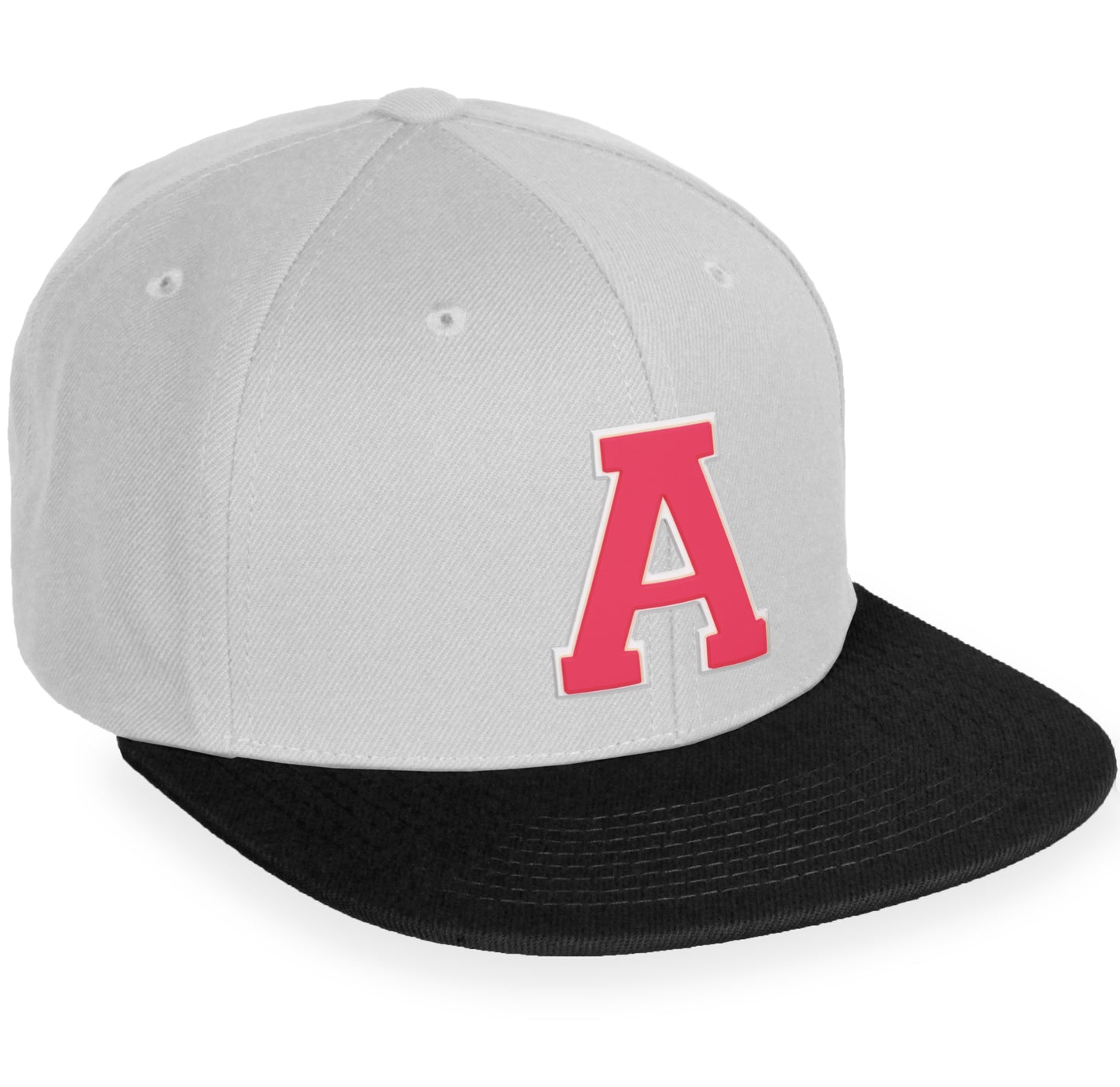 Daxton Classic Snapback White Rose A to Z Letters Flat Bill Visor Cap