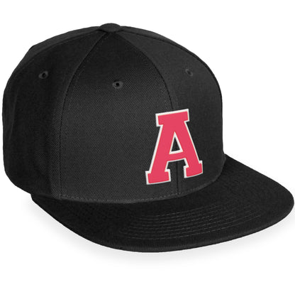 Daxton Classic Snapback White Rose A to Z Letters Flat Bill Visor Cap