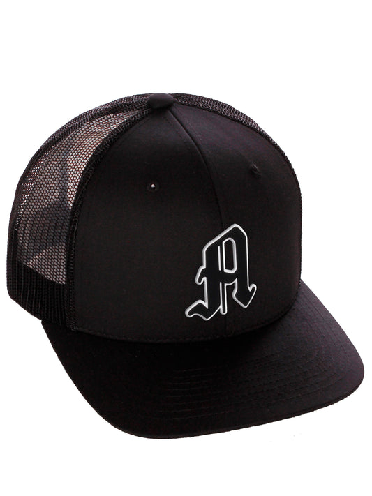 Daxton Classic Baseball Trucker Hat Old English A to Z Letters Numbers Structured Mid Profile Cap